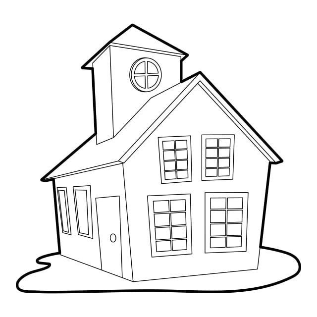 Colored House Icon Outline Style, House Icons, Style Icons, Outline Icons PNG and Vector with Transparent Background for Free Download
